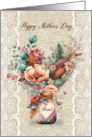 Aunt Mother’s Day Beautiful Heart Shaped Flowers in Jar card