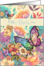 Aunt Mother’s Day Beautiful Butterflies and Flowers card