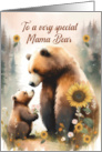 Mother’s Day Mama Bear and her Cub with Sunflowers card