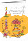 Thank You Colorful and Whimsical Flowers card