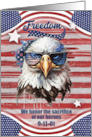 Patriots’ Day Greetings Bold Bald Eagle with Stars and Stripes card