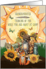 Granddaughter Summer Camp Thinking of You Camping Gear and Flowers card