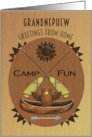 Grandnephew Summer Camp Greetings Wood Effect Plaque card