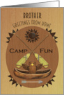 Brother Summer Camp Greetings Wood Effect Plaque card