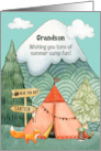 Grandson Summer Camp Wishes of Fun with Outdoor Camping Scene card