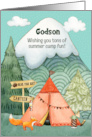 Godson Summer Camp Wishes of Fun Camping Scene card