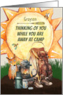 Grayson Custom Name Summer Camp Thinking of You Camping Gear card