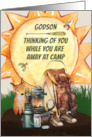 Godson Summer Camp Thinking of You Camping Gear and Bugs card