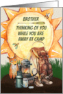 Brother Summer Camp Thinking of You Camping Gear and Bugs card