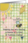 Great Granddaughter Summer Camp Thinking of You Cute Bee card