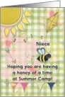 Niece Summer Camp Thinking of You Cute Bee card