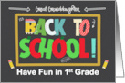 Great Granddaughter 1st Grade Back to School Fun School Patterns card