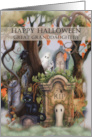 Great Granddaughter Halloween Misty Graveyard Scene card