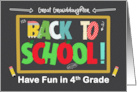 Great Granddaughter 4th Grade Back to School Fun School Patterns card