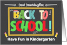Great Granddaughter Kindergarten Back to School Fun School Patterns card