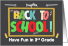 Daughter 3rd Grade Back to School Fun School Patterns card