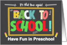 Preschool Back to School Fun School Patterns card
