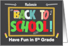 Mackenzie Back to School 5th Grade Custom Name Fun School Patterns card