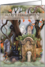 Grandnephew Halloween Misty Graveyard Scene card