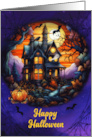 Happy Halloween Spooky Haunted House card
