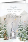 Daughter Christmas Mountain Scene with Gnome card