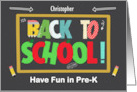 Pre-K Custom Name Christopher Back to School Fun School Patterns card