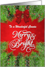 Cousin Merry and Bright Christmas Greetings card