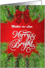 Mother in Law Merry and Bright Christmas Greetings card