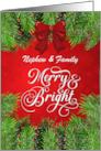 Nephew and Family Merry and Bright Christmas Greetings card