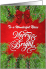 Niece Merry and Bright Christmas Greetings card