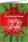 Parents Merry and Bright Christmas Greetings card