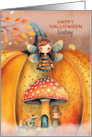 Lindsey Custom Name Halloween Little Fairy with Friends card