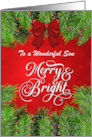 Son Merry and Bright Christmas Greetings card