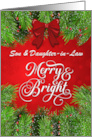 Son and Daughter in Law Merry and Bright Christmas Greetings card