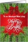 Mail Lady Merry and Bright Christmas Greetings card