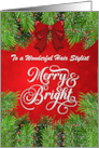 Hair Stylist Merry and Bright Christmas Greetings card