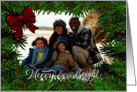 Custom Photo Merry and Bright Christmas Greetings card