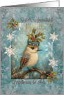 Sister Woodland Bird Scene Beautiful Christmas Greetings card