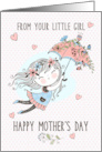 To Mother From Daughter Mother’s Day Cute Little Girl with Flowers card