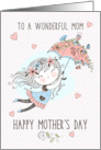 To Mom Mother’s Day Cute Little Girl with Flowers card