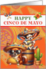 Cinco De Mayo Partying Chihuahuas with Cactus card