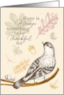 Thanksgiving Always Grateful Bird with Autumn Elements card