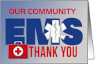 EMS Thank You Custom Name EMS Word Art with Medical Bag card