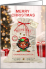 Granddaughter Christmas Santa Sack African American Girl card