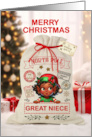 Great Niece Christmas Santa Sack African American Girl card