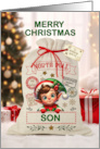 Son Christmas Santa Sack and Boy Elf card