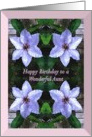 Happy Birthday Aunt Climbing Pink Clematis Pretty Floral Feminine card