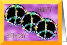 Daughter Happy Birthday Flower Power Retro Floral Peace Signs card