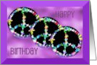 Niece Happy Birthday Retro Hippy Flower Power Floral Peace Signs card