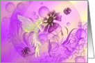 Happy Birthday Purple Flower Bubble Fairy card